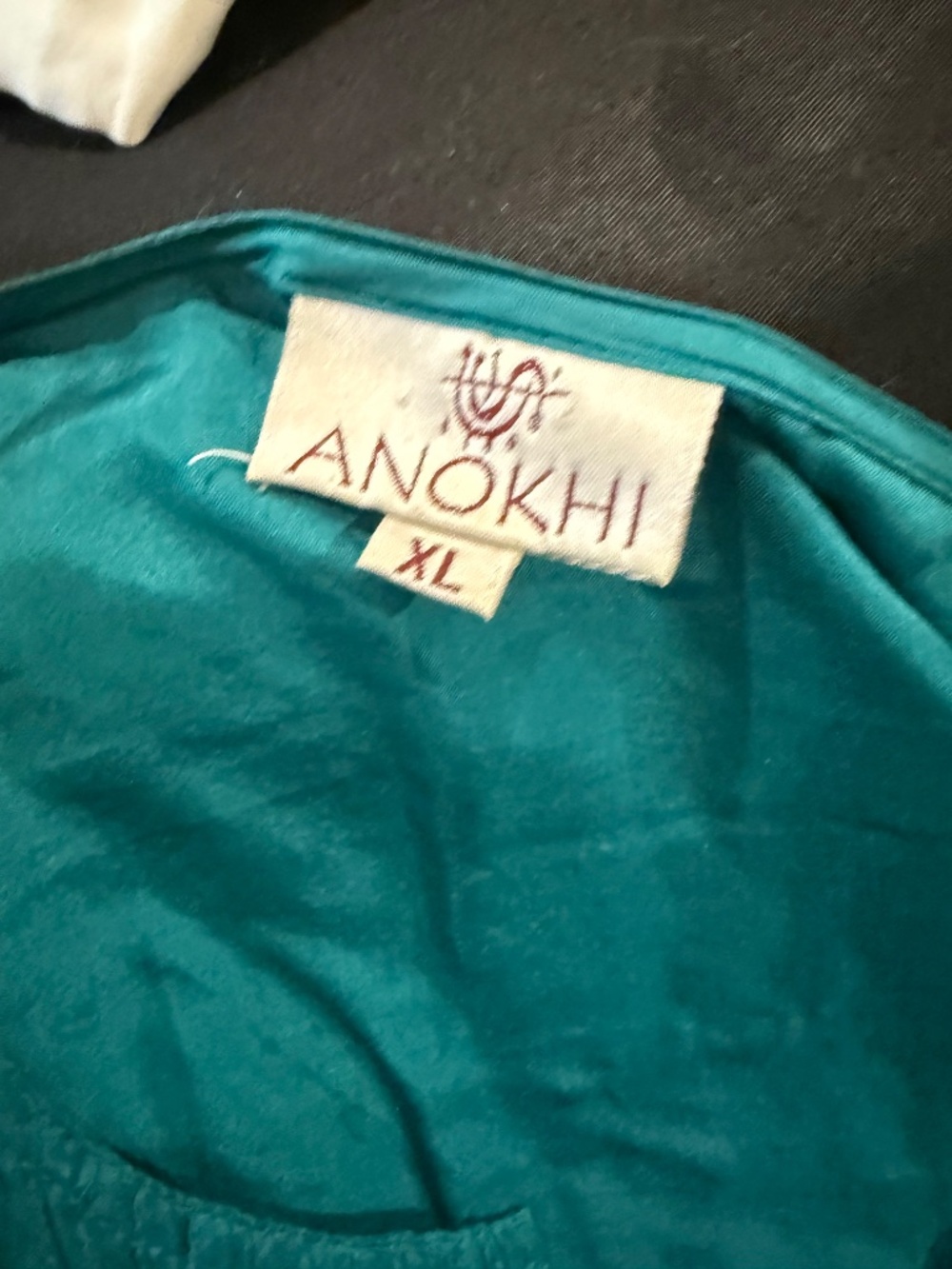 Anokhi India 100% Silk Teal Pintuck Tunic Blouse XL - Picture 6 of 8